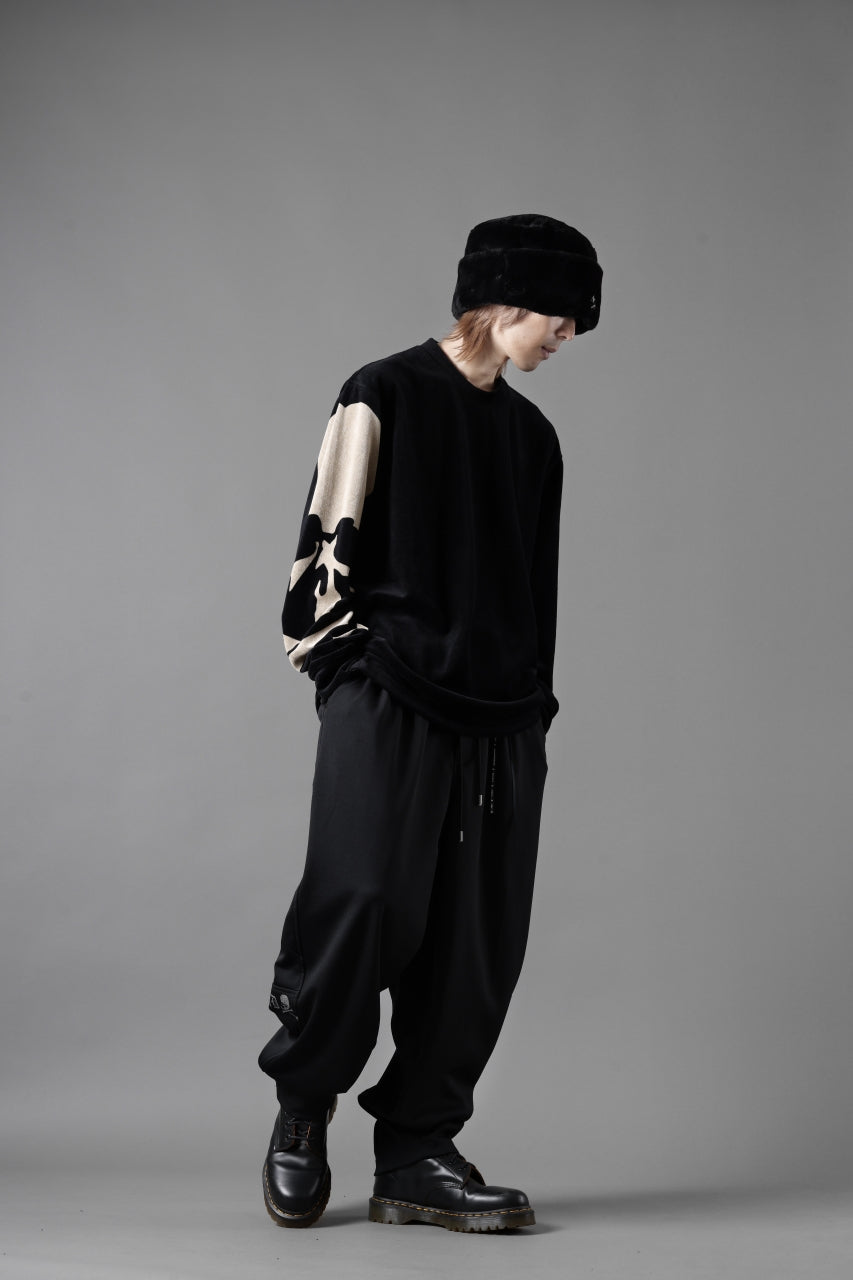画像をギャラリービューアに読み込む, mastermind JAPAN WIDE FIT TROUSERS / HIGH END STRETCH JERSEY (BLACK)
