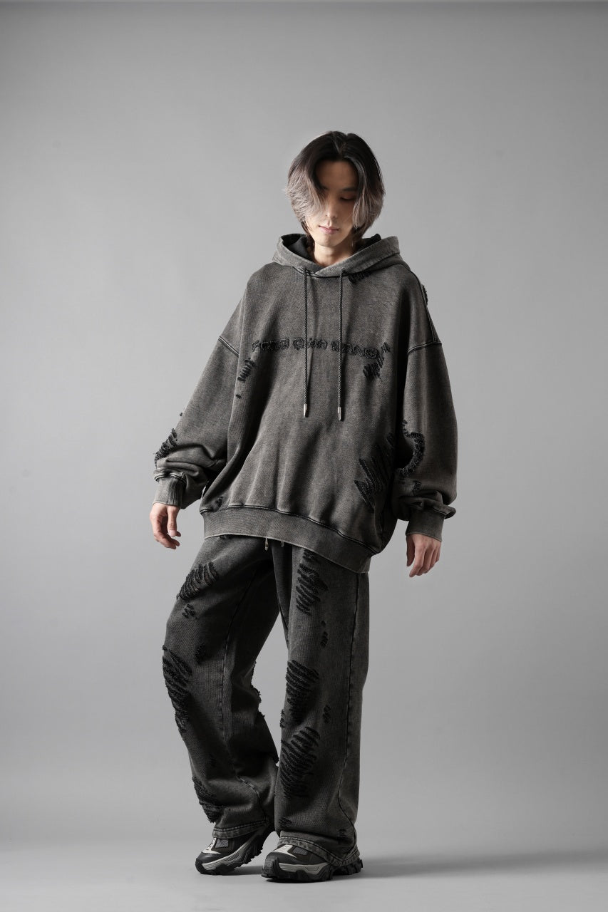 画像をギャラリービューアに読み込む, Feng Chen Wang GREY RIPPED JERSY HOODIE (GREY)