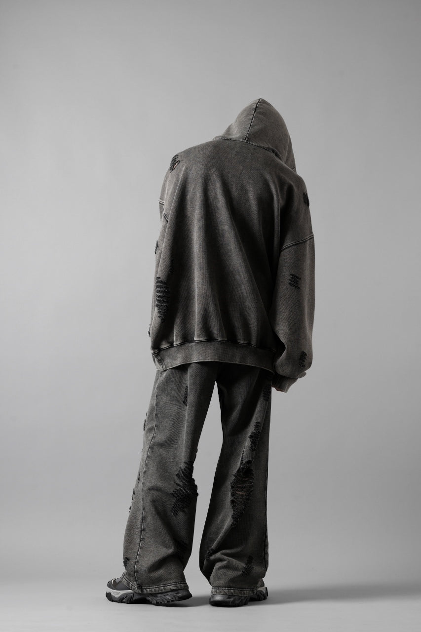 画像をギャラリービューアに読み込む, Feng Chen Wang GREY RIPPED JERSY HOODIE (GREY)