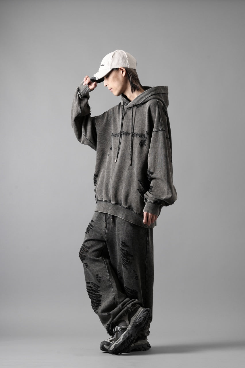 画像をギャラリービューアに読み込む, Feng Chen Wang GREY RIPPED JERSY HOODIE (GREY)