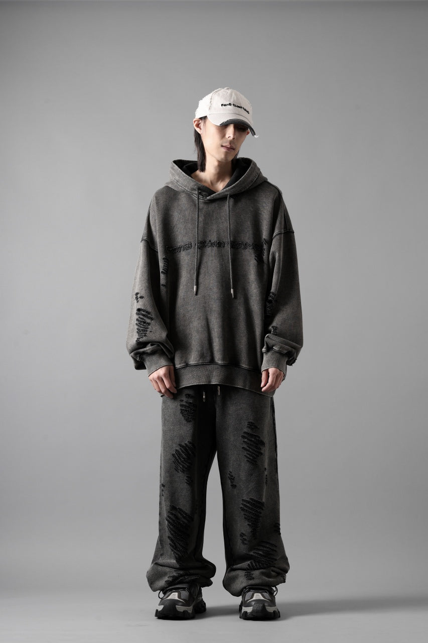 画像をギャラリービューアに読み込む, Feng Chen Wang GREY RIPPED JERSEY SWEATPANTS (GREY)