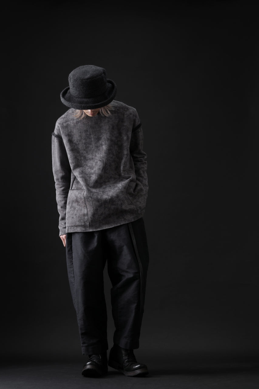 画像をギャラリービューアに読み込む, KLASICA ASLEEP LOOSE PULL OVER / GRAINY PRINT BACK SIDE FLEECE (GREIGE)