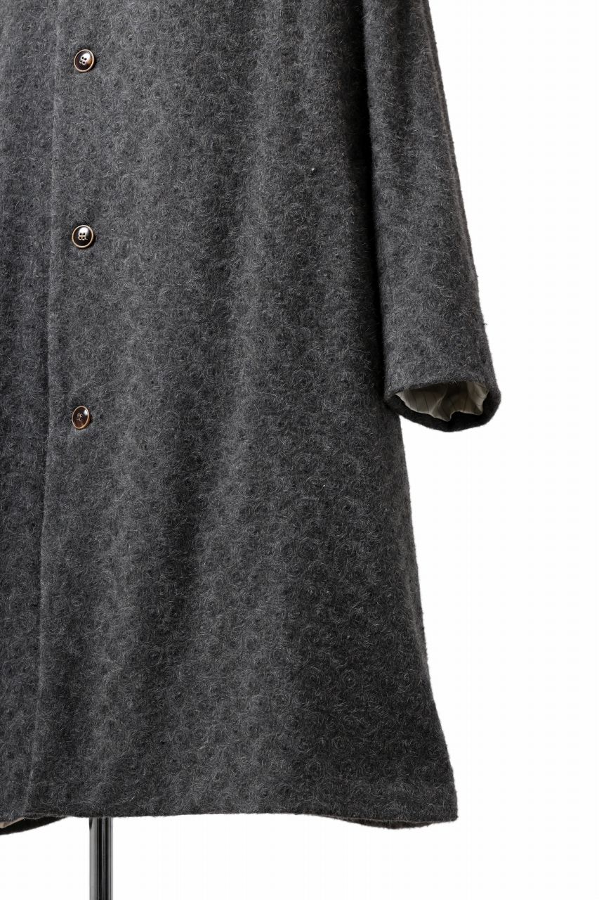 画像をギャラリービューアに読み込む, YUTA MATSUOKA wrap hooded coat / quill texture wool (dark gray)