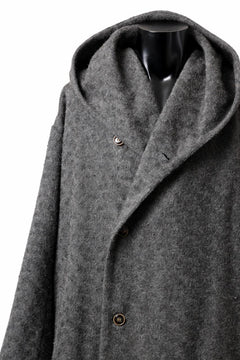 画像をギャラリービューアに読み込む, YUTA MATSUOKA wrap hooded coat / quill texture wool (dark gray)