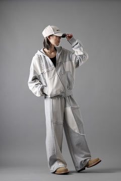 画像をギャラリービューアに読み込む, Feng Chen Wang PANELLED STRAIGHT SWEATPANTS (GREY)