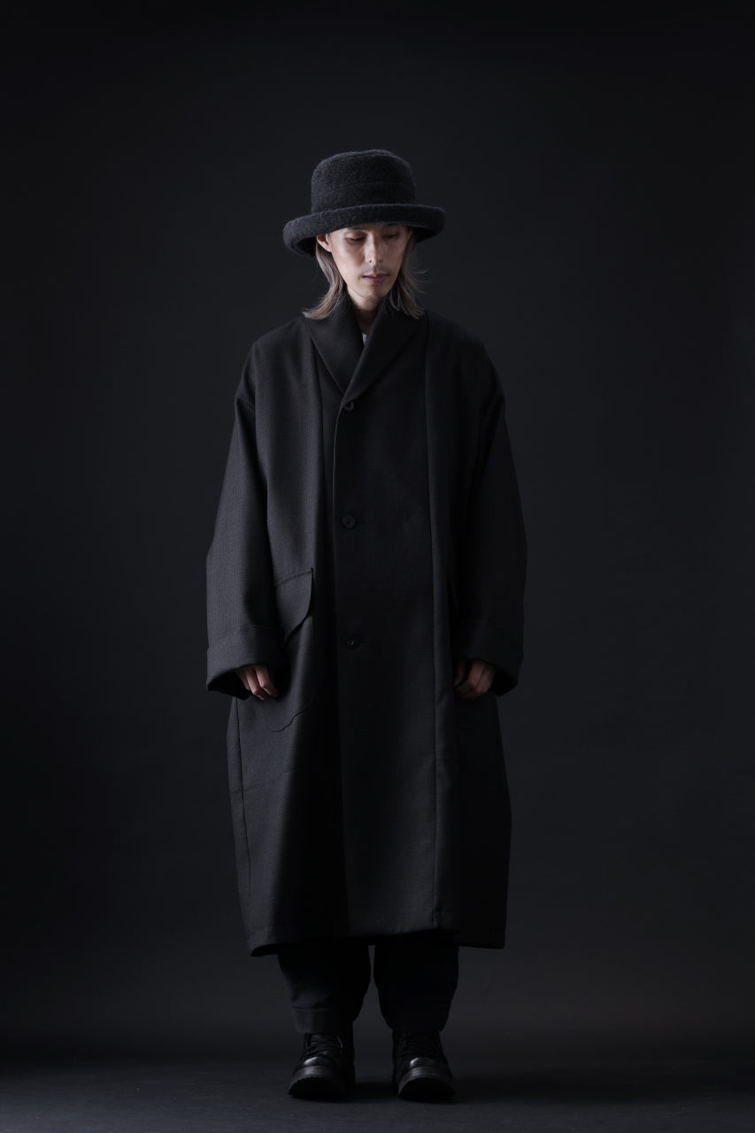 Load image into Gallery viewer, KLASICA SAULT FOLK DOUBLE BREASTED OVER COAT / REPULSION NIGHT GLEN CHECK WOOL (SHADOW CHECK)