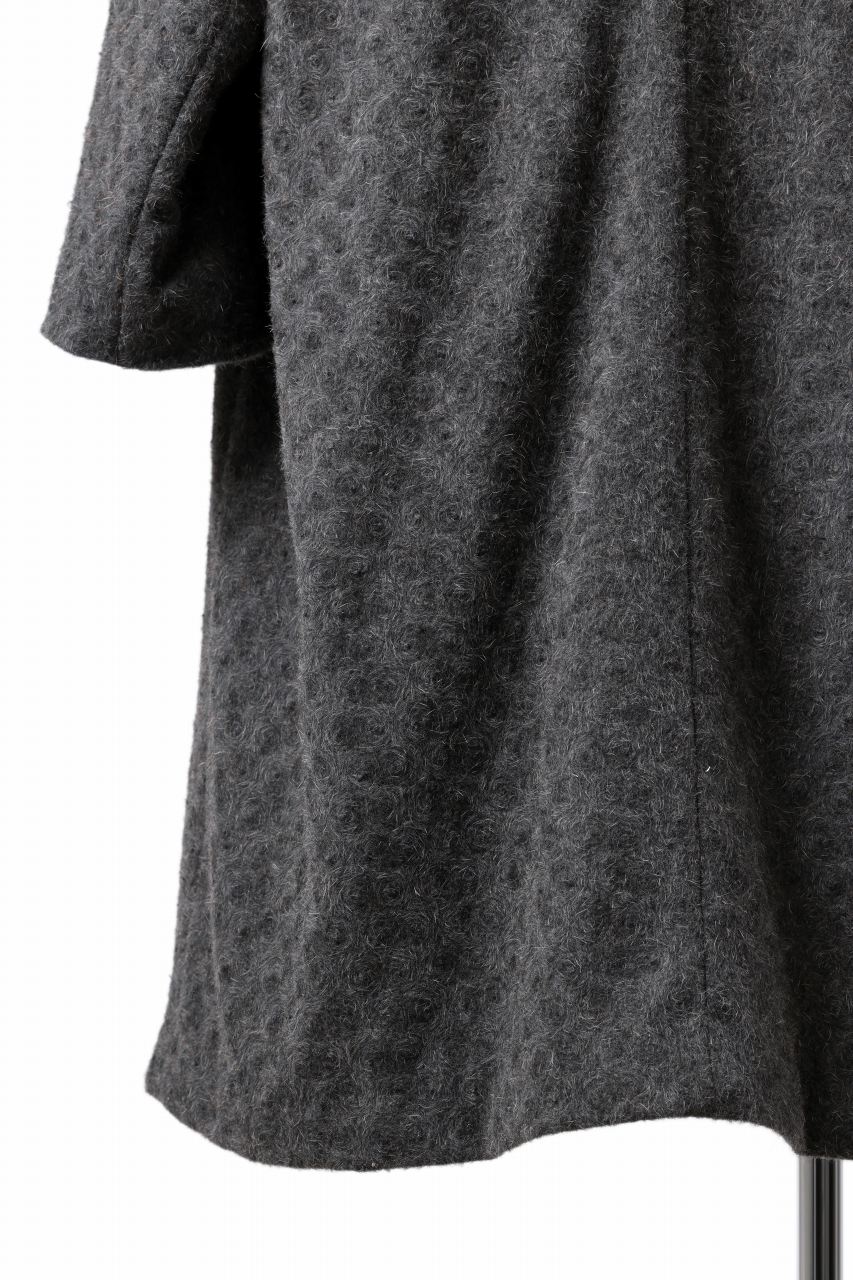 画像をギャラリービューアに読み込む, YUTA MATSUOKA wrap hooded coat / quill texture wool (dark gray)