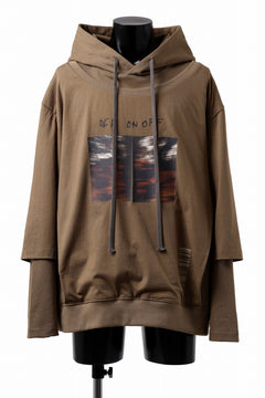 画像をギャラリービューアに読み込む, A.F ARTEFACT LAYERED TEE HOODIE / TYPE-A PRINT (BROWN)