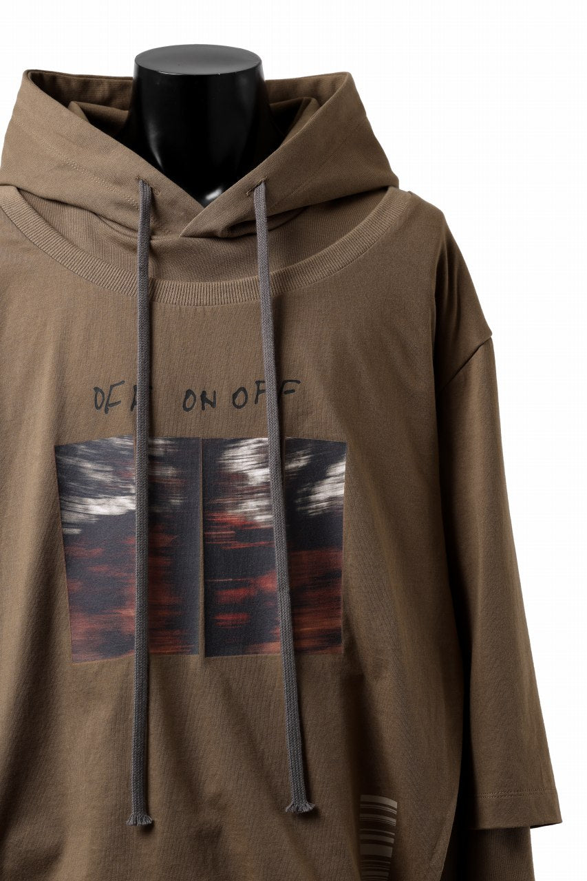 画像をギャラリービューアに読み込む, A.F ARTEFACT LAYERED TEE HOODIE / TYPE-A PRINT (BROWN)