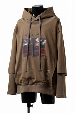 画像をギャラリービューアに読み込む, A.F ARTEFACT LAYERED TEE HOODIE / TYPE-A PRINT (BROWN)