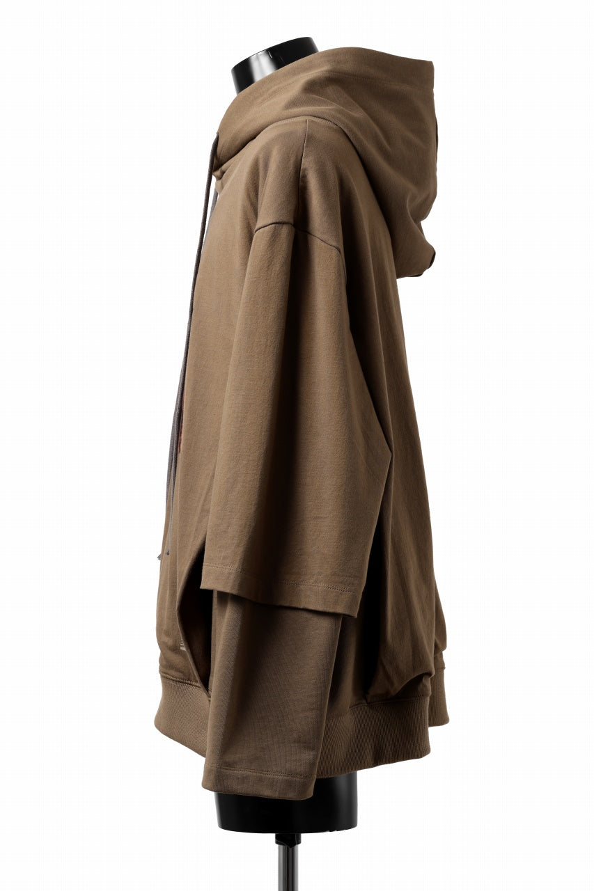 画像をギャラリービューアに読み込む, A.F ARTEFACT LAYERED TEE HOODIE / TYPE-A PRINT (BROWN)