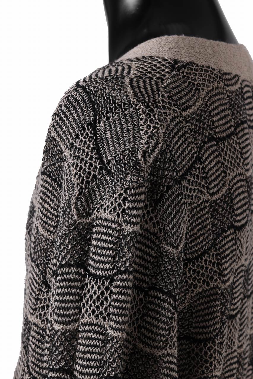 YUTA MATSUOKA v neck knit cardigan / hemp & EU linen links knit (ecru)