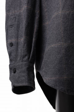 画像をギャラリービューアに読み込む, CAPERTICA 4 TUCK SHIRT / DARK MELANGE CHECK FLANNEL (CHARCOAL)
