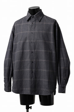画像をギャラリービューアに読み込む, CAPERTICA 4 TUCK SHIRT / DARK MELANGE CHECK FLANNEL (CHARCOAL)