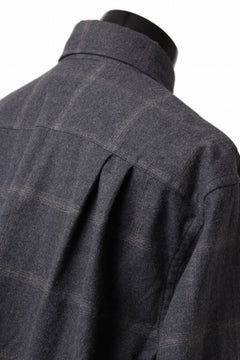 画像をギャラリービューアに読み込む, CAPERTICA 4 TUCK SHIRT / DARK MELANGE CHECK FLANNEL (CHARCOAL)