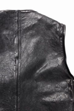 Load image into Gallery viewer, ISAMU KATAYAMA BACKLASH SHOULDER FRENCH SHOULDER GARMENT-DYED ZIPPER VEST (BLACK)
