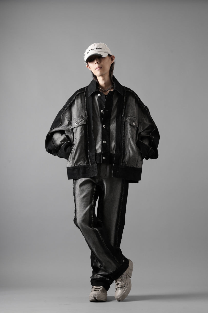 Load image into Gallery viewer, Feng Chen Wang RAW EDGE PATCHWORK TROUSERS (BLACK)