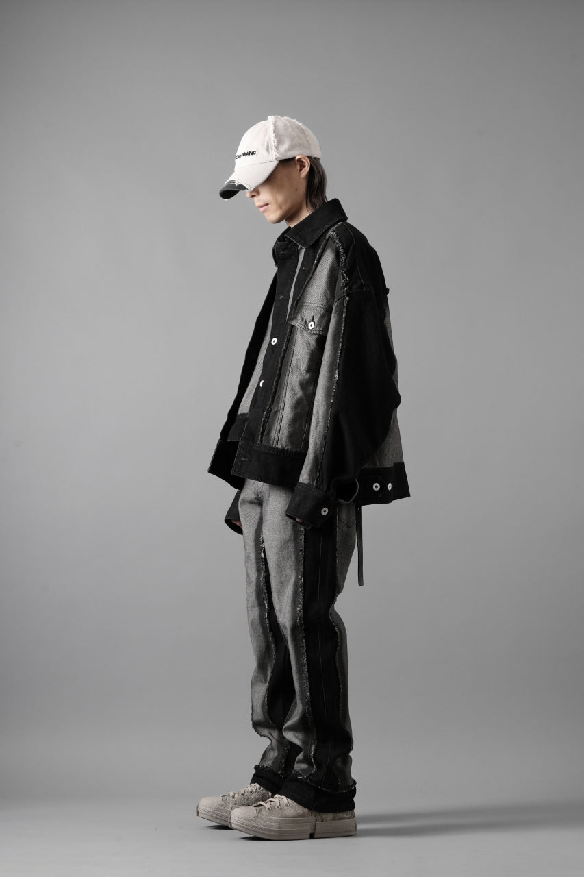 Load image into Gallery viewer, Feng Chen Wang RAW EDGE PATCHWORK TROUSERS (BLACK)