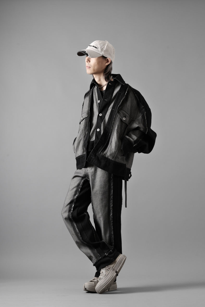 Load image into Gallery viewer, Feng Chen Wang RAW EDGE PATCHWORK TROUSERS (BLACK)