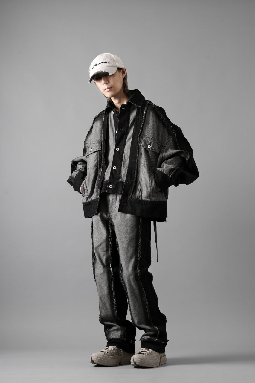 Load image into Gallery viewer, Feng Chen Wang RAW EDGE PATCHWORK TROUSERS (BLACK)