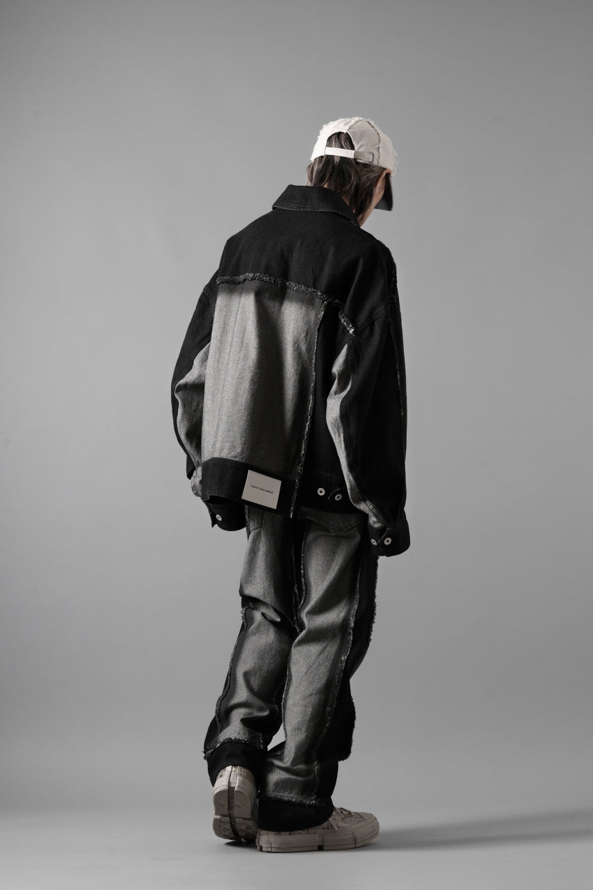 Load image into Gallery viewer, Feng Chen Wang RAW EDGE PATCHWORK TROUSERS (BLACK)