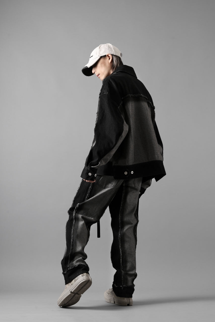 Load image into Gallery viewer, Feng Chen Wang RAW EDGE PATCHWORK TROUSERS (BLACK)