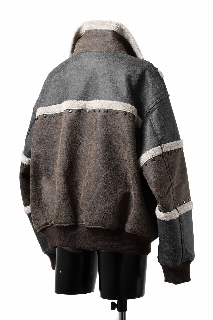 Load image into Gallery viewer, Feng Chen Wang DOUBLE SIDED SHERPA JACKET (GRAY)