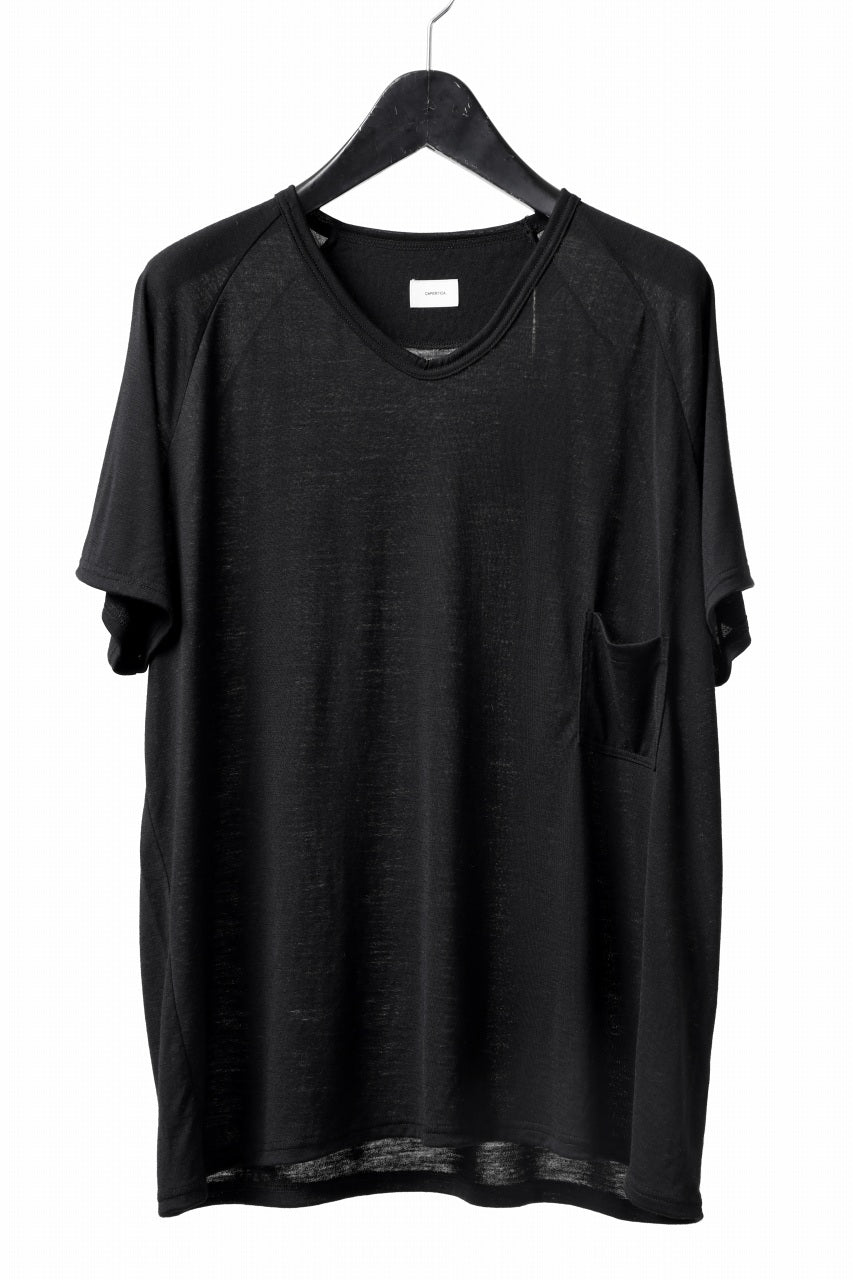 画像をギャラリービューアに読み込む, CAPERTICA PRISONER SHIRTS / SUPER 120s WASHABLE WOOL JERSEY (BLACK)