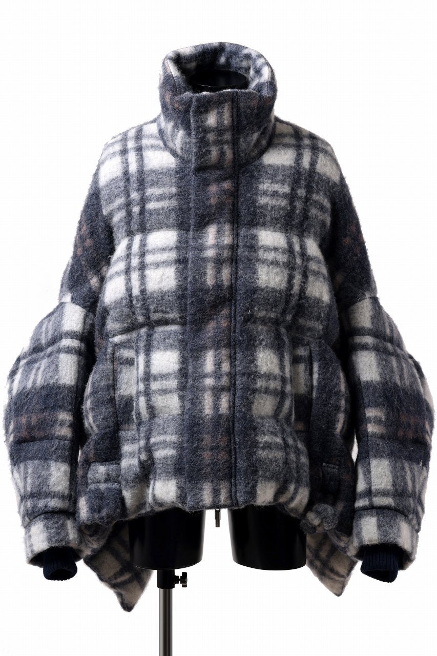 画像をギャラリービューアに読み込む, Feng Chen Wang UPSIDE DOWN JACKET IN CHECK PATTERN (NAVY)