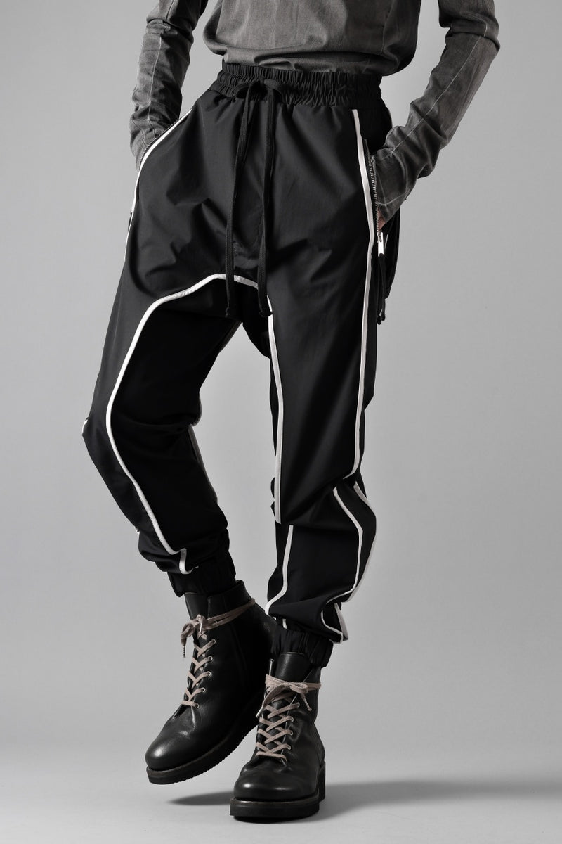 Picture of thom/krom DROP CROTCH TROUSERS / ELASTIC NYLON + REFLECTION PIPING ...