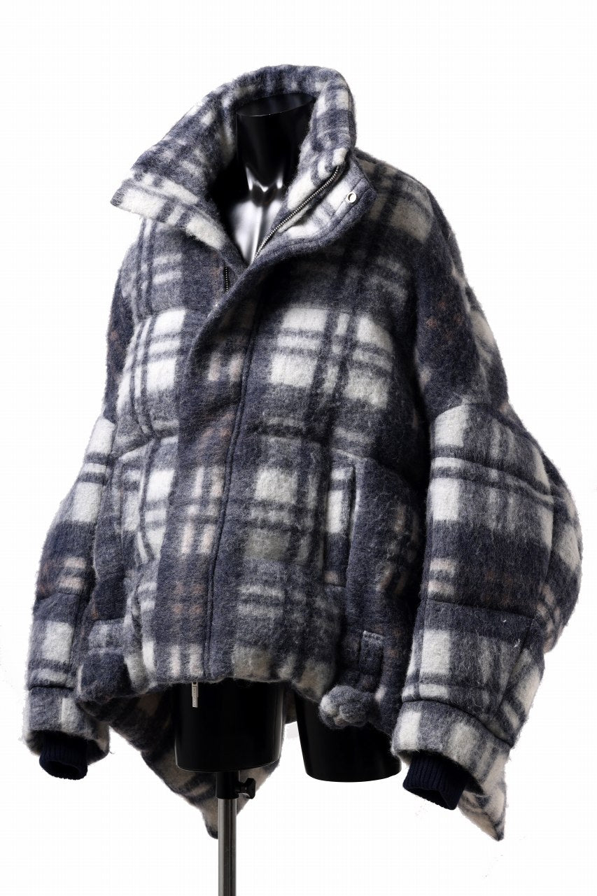 画像をギャラリービューアに読み込む, Feng Chen Wang UPSIDE DOWN JACKET IN CHECK PATTERN (NAVY)