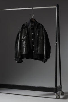 画像をギャラリービューアに読み込む, Feng Chen Wang RAW EDGE PATCHWORK DENIM JACKET (BLACK)