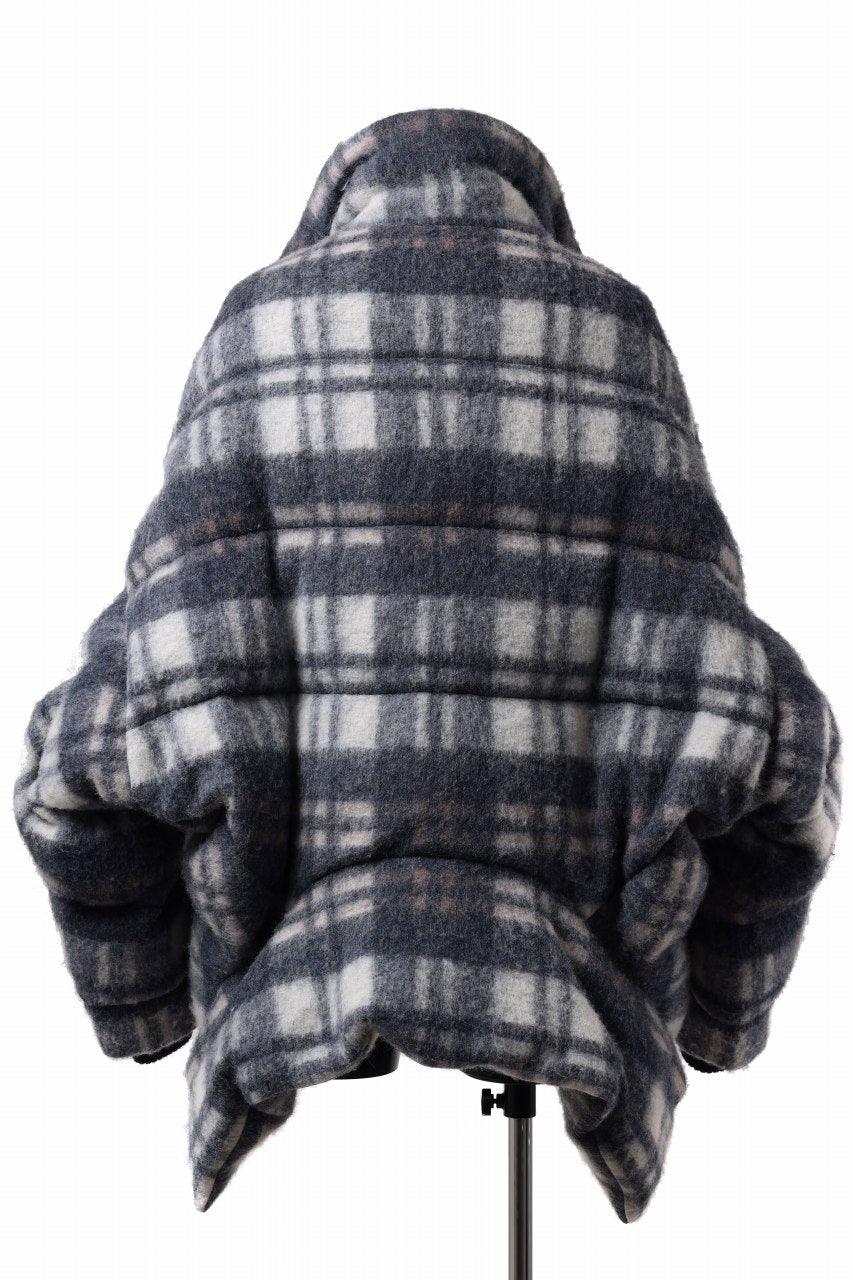 画像をギャラリービューアに読み込む, Feng Chen Wang UPSIDE DOWN JACKET IN CHECK PATTERN (NAVY)