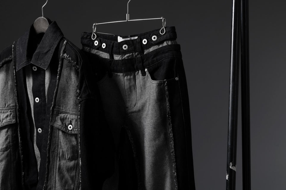 Load image into Gallery viewer, Feng Chen Wang RAW EDGE PATCHWORK TROUSERS (BLACK)