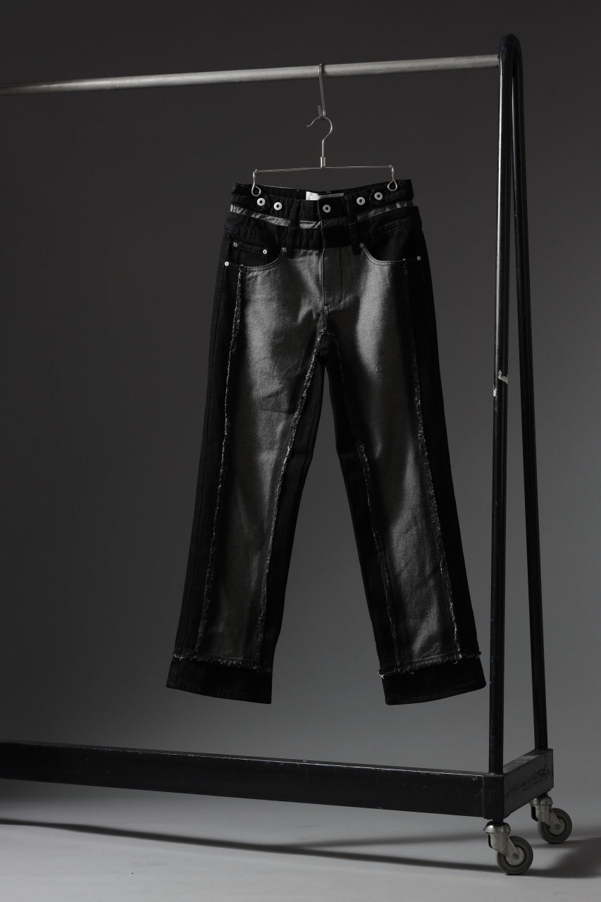 Load image into Gallery viewer, Feng Chen Wang RAW EDGE PATCHWORK TROUSERS (BLACK)