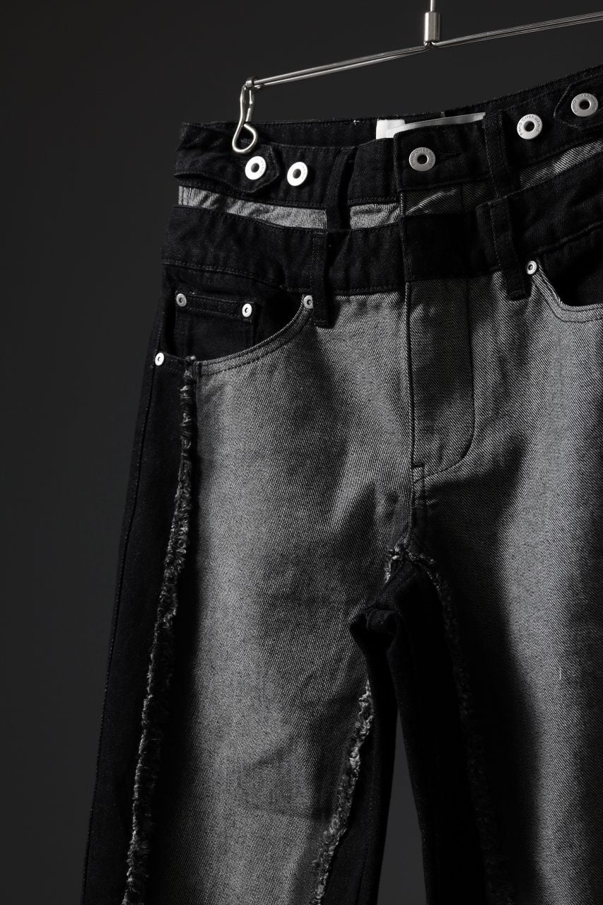 Load image into Gallery viewer, Feng Chen Wang RAW EDGE PATCHWORK TROUSERS (BLACK)