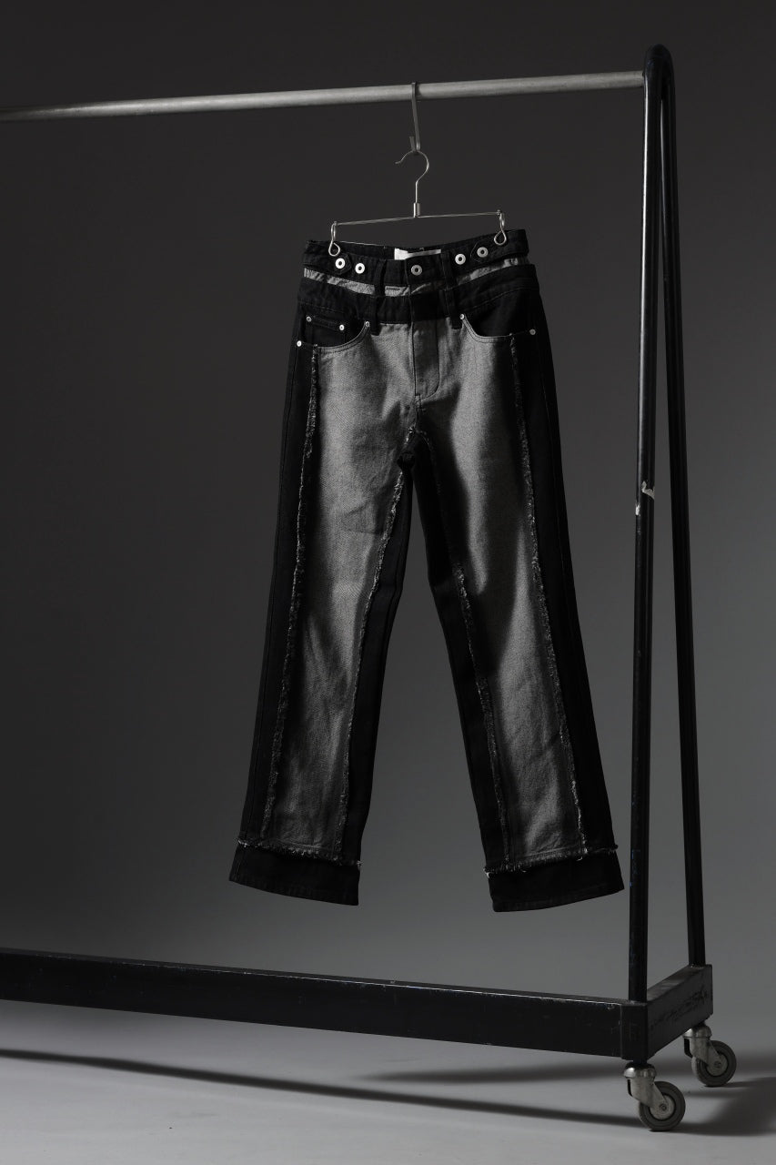 Load image into Gallery viewer, Feng Chen Wang RAW EDGE PATCHWORK TROUSERS (BLACK)