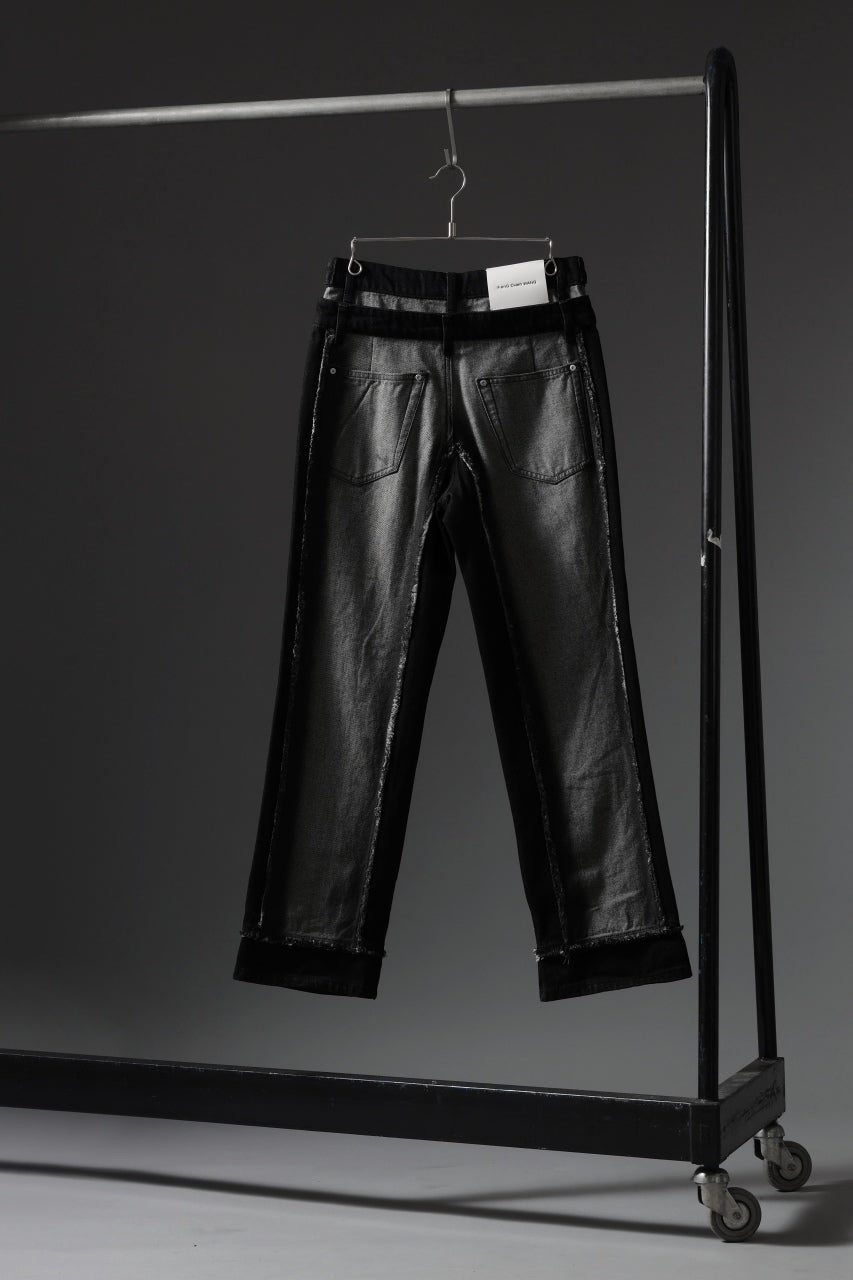 Load image into Gallery viewer, Feng Chen Wang RAW EDGE PATCHWORK TROUSERS (BLACK)