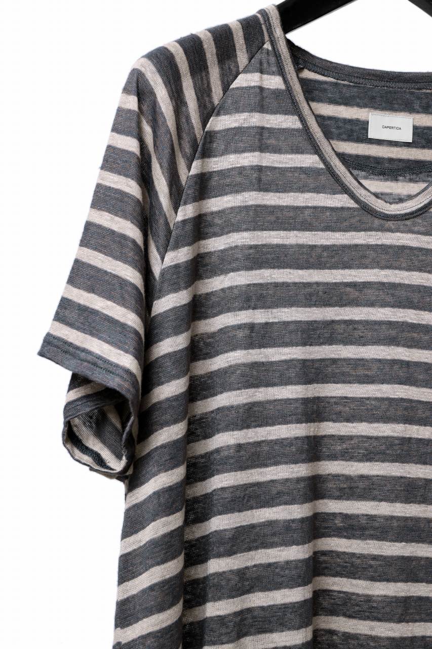 Load image into Gallery viewer, CAPERTICA BORDER PRISONER SHIRT / LINEN JERSEY (CHARCOAL GRAY)