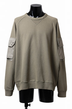 Load image into Gallery viewer, Ten c MULTI POCKET SNAP CREW SWEAT / GARMENT DYED (ASH GRAY)