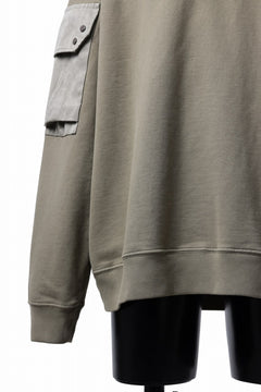 画像をギャラリービューアに読み込む, Ten c MULTI POCKET SNAP CREW SWEAT / GARMENT DYED (ASH GRAY)