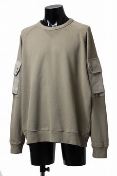 画像をギャラリービューアに読み込む, Ten c MULTI POCKET SNAP CREW SWEAT / GARMENT DYED (ASH GRAY)