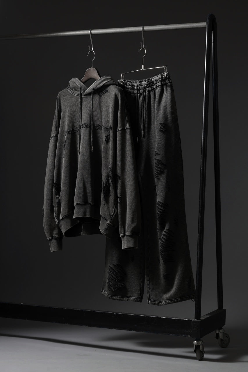 画像をギャラリービューアに読み込む, Feng Chen Wang GREY RIPPED JERSY HOODIE (GREY)