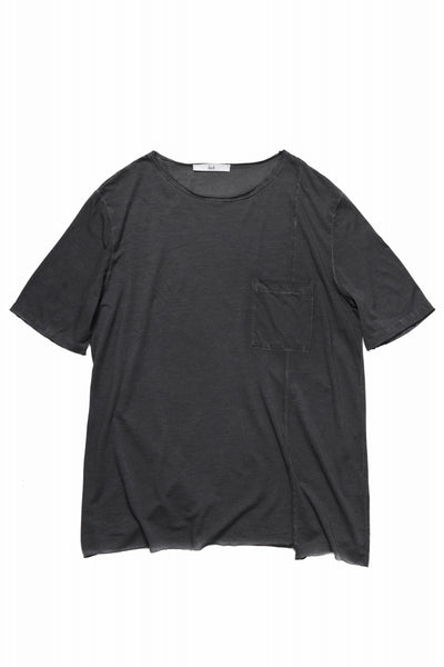 daub SIDE PANEL OVER T-SHIRT WITH POCKET / DYED LIGHT JERSEY (OFF BLACK)