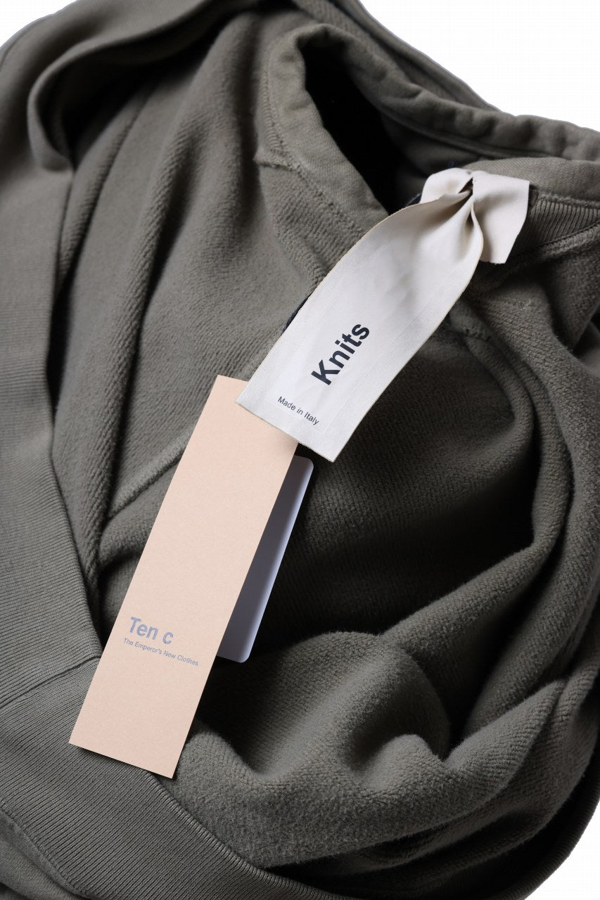Load image into Gallery viewer, Ten c MULTI POCKET SNAP CREW SWEAT / GARMENT DYED (ASH GRAY)