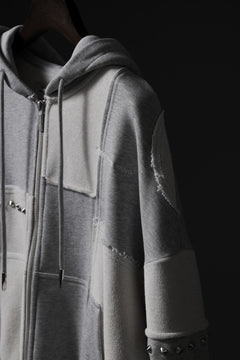 画像をギャラリービューアに読み込む, Feng Chen Wang PANELLED FULL ZIP HOODIE (GREY)