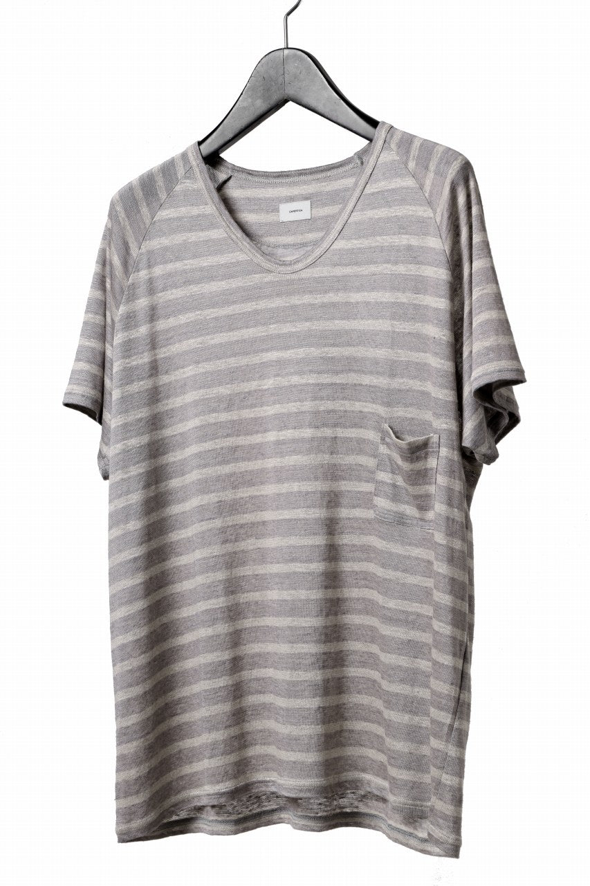 画像をギャラリービューアに読み込む, CAPERTICA BORDER PRISONER SHIRT / LINEN JERSEY (SILVER GRAY)