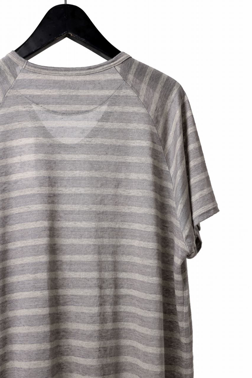 画像をギャラリービューアに読み込む, CAPERTICA BORDER PRISONER SHIRT / LINEN JERSEY (SILVER GRAY)