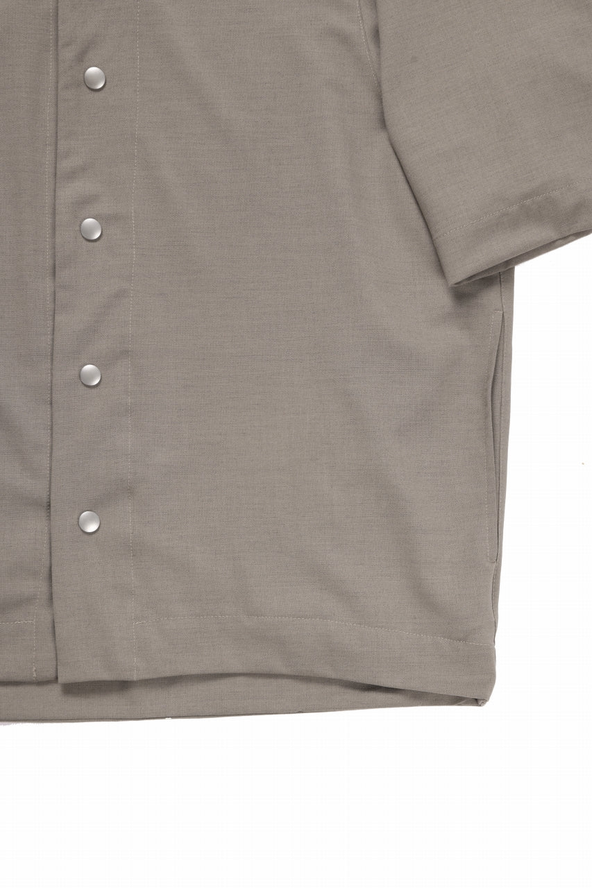 画像をギャラリービューアに読み込む, A.F ARTEFACT NO COLLAR SHIRT / TROPICAL WOOL (LIGHT BEIGE)