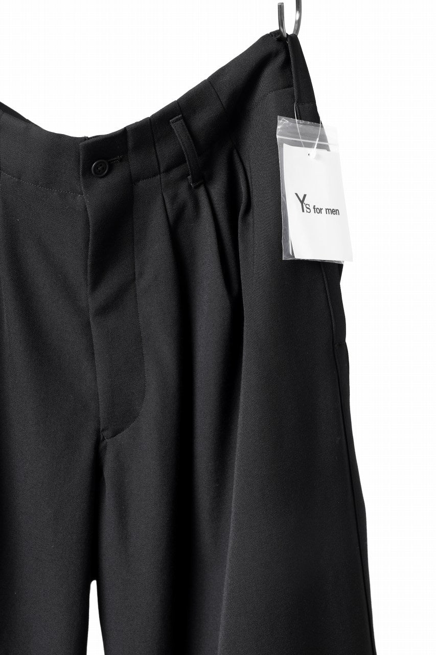 画像をギャラリービューアに読み込む, Y's for men 3TUCKS WIDE TAPERED PANTS / CLASSIC WOOL GABADINE (BLACK)
